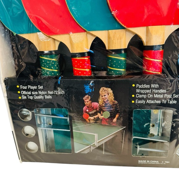 ProSport Championship Pingpong Table Tennis Set 4 Player Paddle Net Balls Clamp - Picture 2 of 4